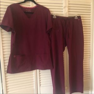 Heart soul Maroon scrubs